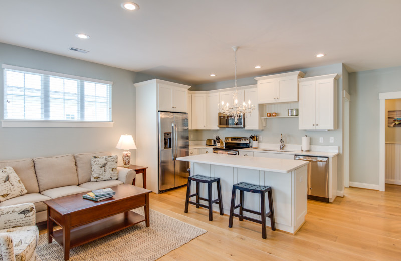 Rental kitchen at Coastal Accommodations.