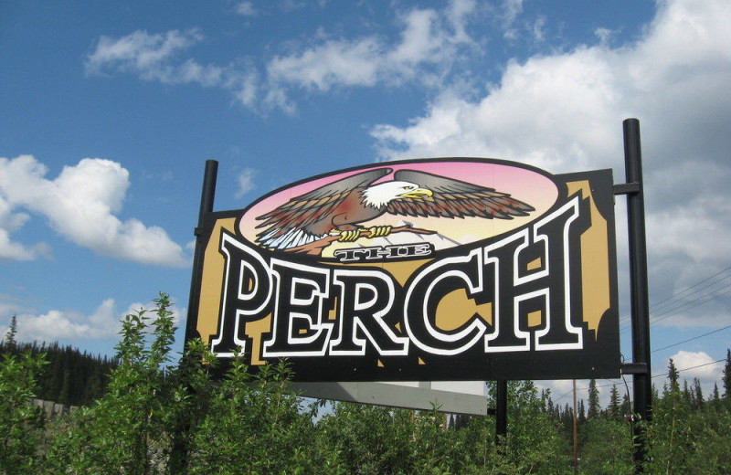 Sign at Denali Perch Resort.