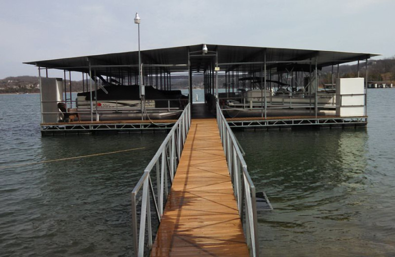 Dock at Pine Ridge Log Cabins.