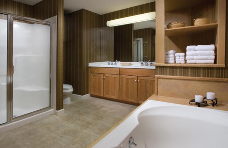 Rental bathroom at Smugglers' Notch Resort.