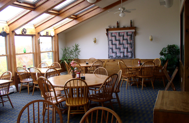 Dining area at Cascades Lodge.