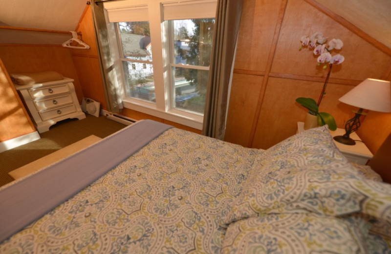 Cottage bedroom at Placid Bay Inn.