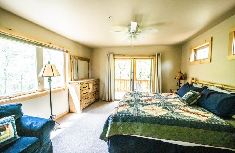 Cabin bedroom at Colorado Trails Ranch.