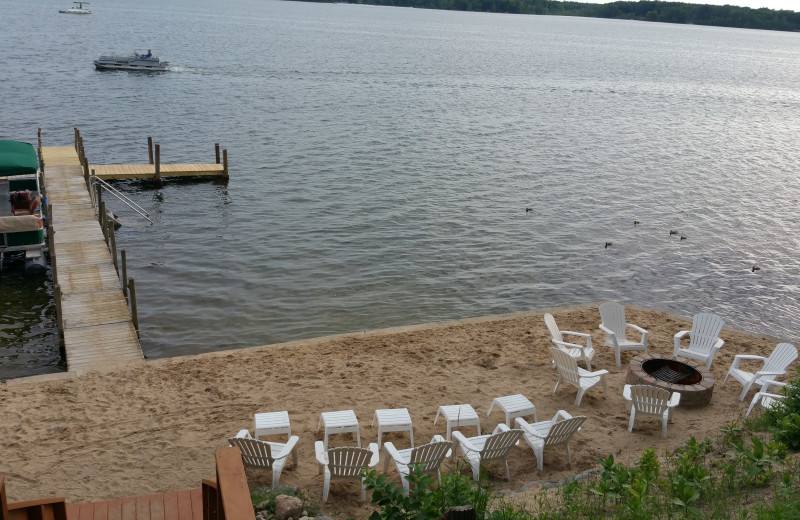 Beach at Lake Cabins Resort.