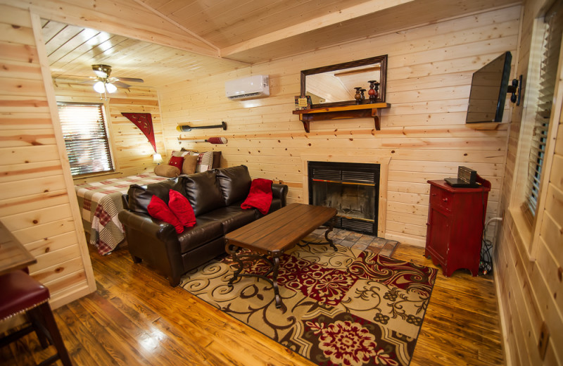 Cabin interior at Kiamichi Country Cabins.