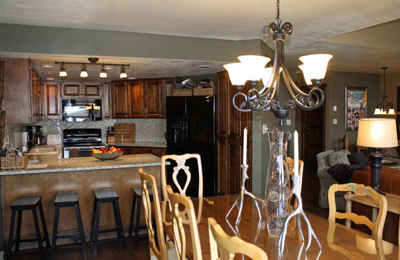 Guest kitchen at Cascade Village Condominiums.