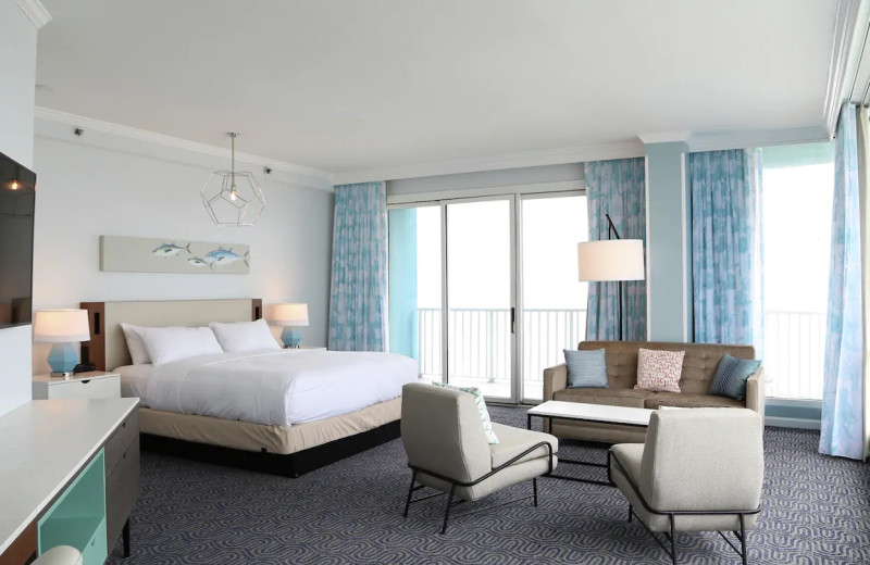 Guest room at DoubleTree Ocean City Oceanfront.