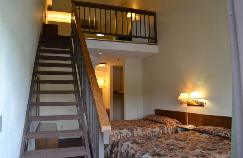 Guest room at YMCA Trout Lodge & Camp Lakewood.