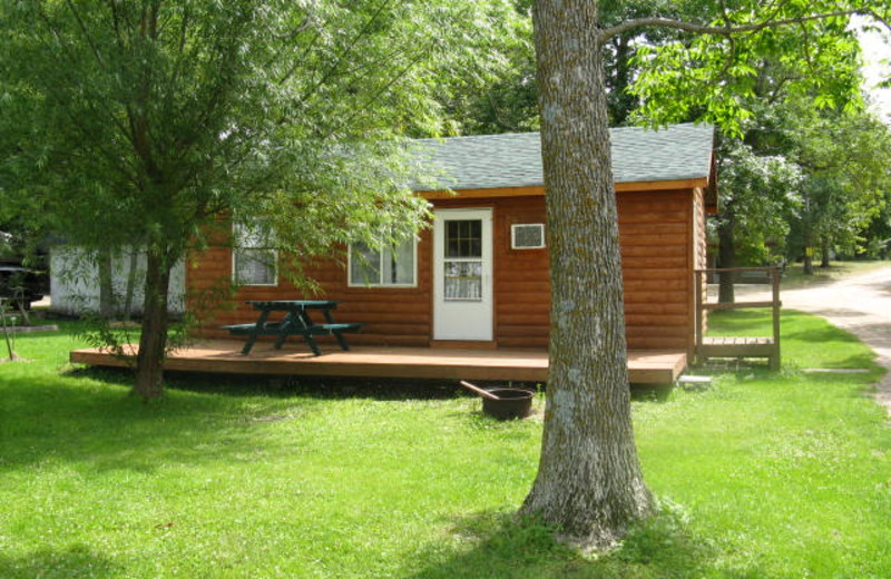 Cabin exterior at Wild Walleye Resort.