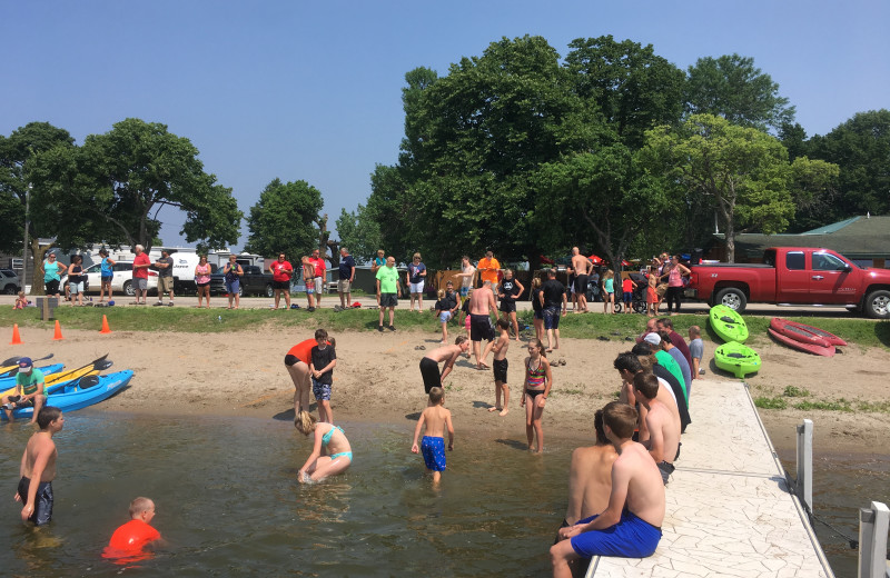 Beach at Ten Mile Lake Resort.