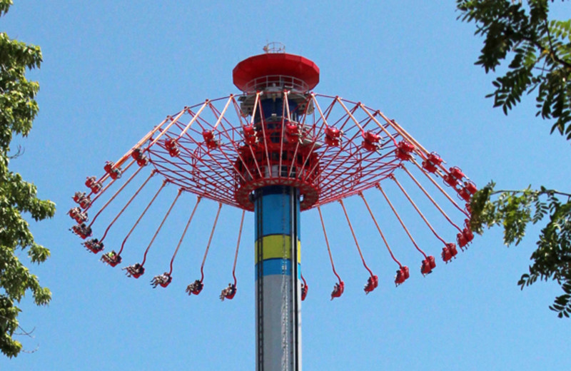 Thrill rides at Cedar Point Resort.
