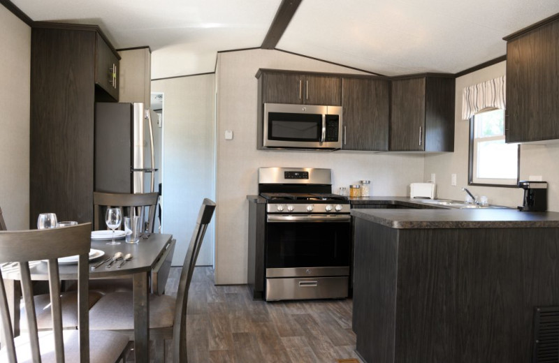 Cottage kitchen at Great Blue Resorts- Cherry Beach Resort.