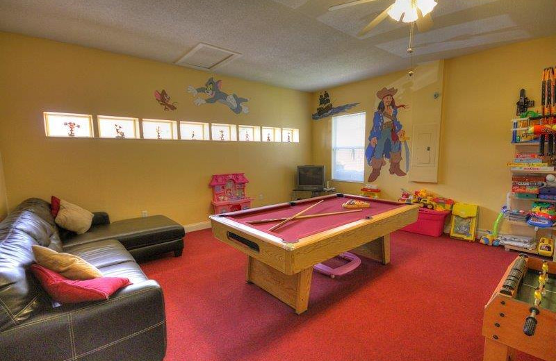 Vacation rental game room at Elite Vacation Homes.