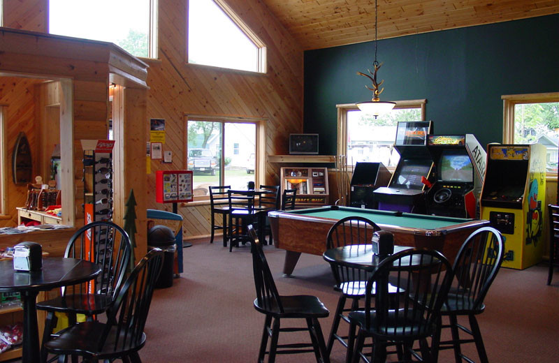 Rec room at Auger's Pine View Resort.