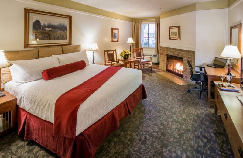 Guest room with fireplace at Best Western Sonoma Valley Inn & Krug Event Center.