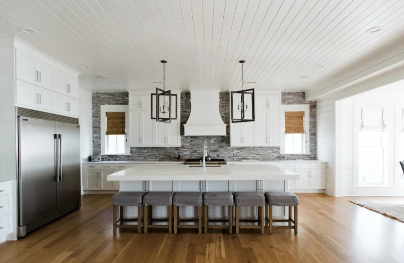 Rental kitchen at East Islands Rentals.