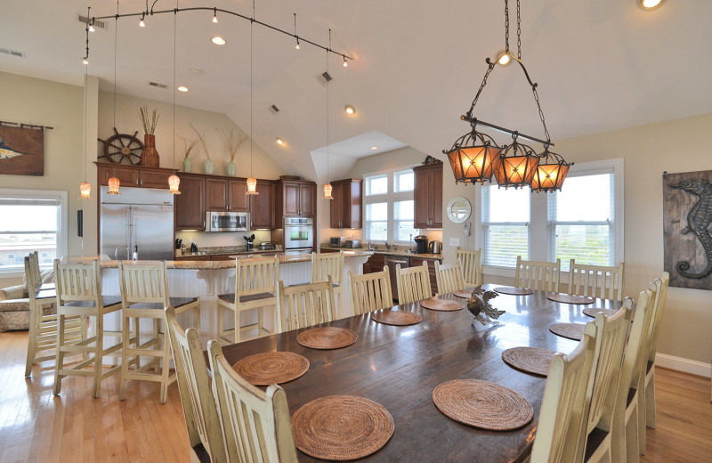 Rental kitchen at Joe Lamb Jr. & Associates Vacation Rentals.