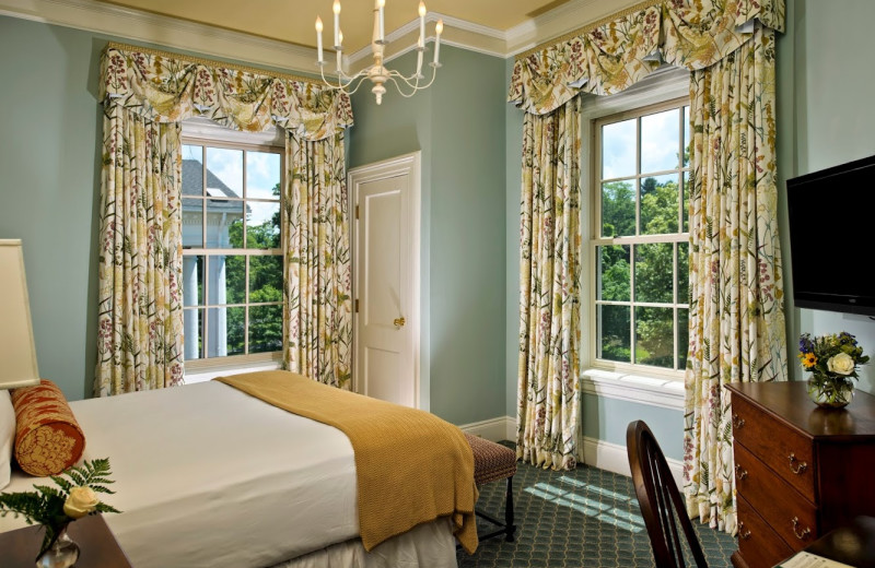 Guest room at The Otesaga Resort Hotel.