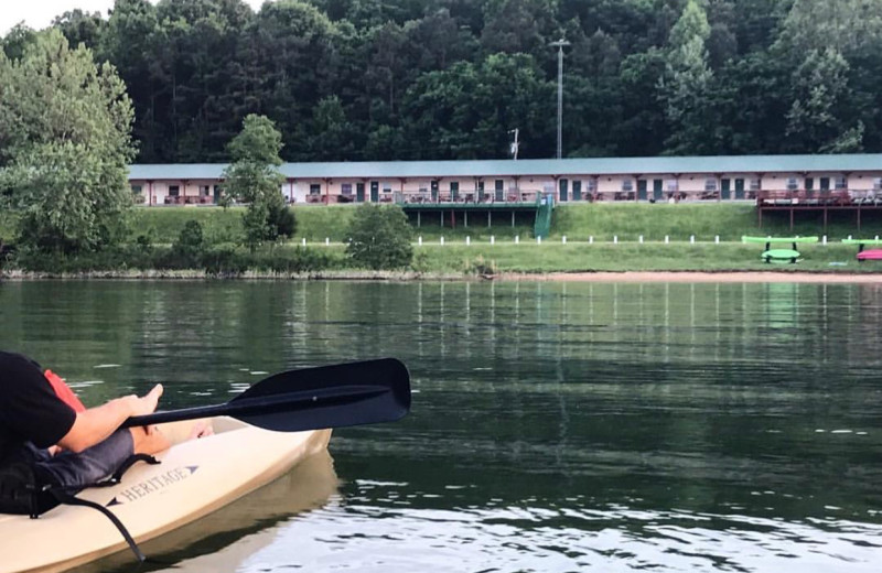 Kayaking at Tanglewood Lodge.