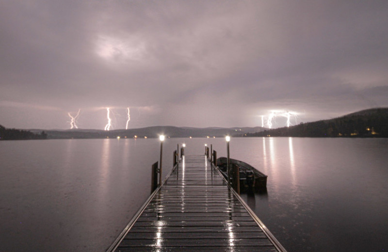 Spectacular lighting show on the western shore of international Wallace Pond, Canaan, Vermont's Northeast Kingdom.