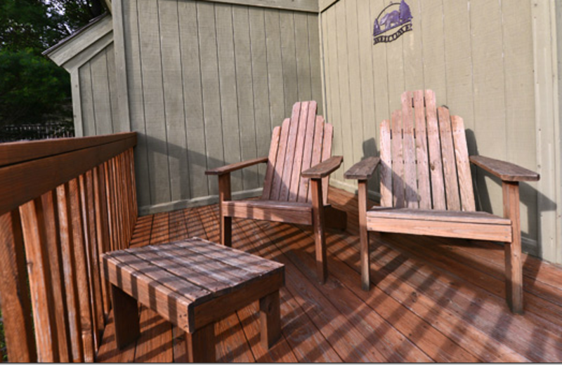 Cabin deck at Black Bear Resort Rentals.