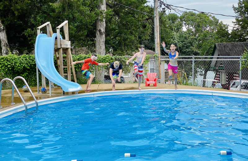 Outdoor pool at Calm Waters Resort.