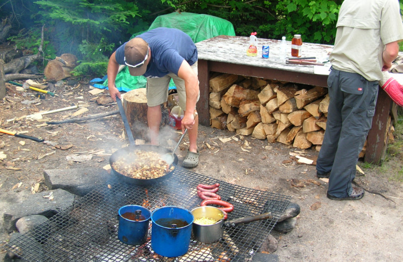 Campfire at Maynard Lake Lodge and Outpost.