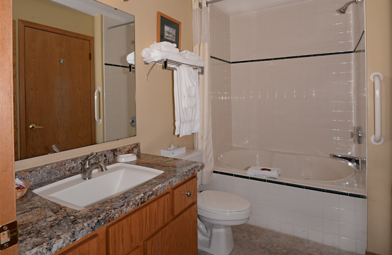 Guest bathroom at Westwood Shores Waterfront Resort.