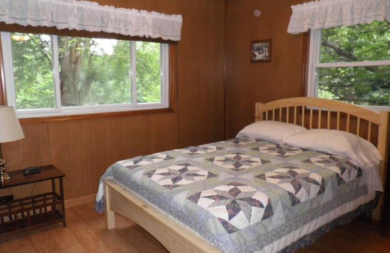 Rental bedroom at Happy Mountain Lodging.