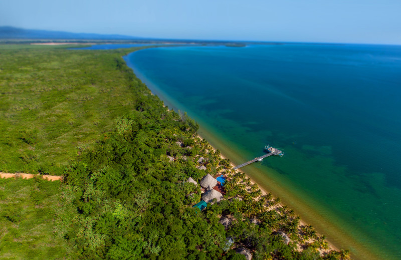 Aerial view of Kanantik Reef & Jungle Resort.