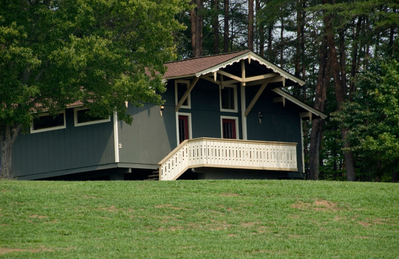 Cabin exterior at Cohutta Springs Conference Center.