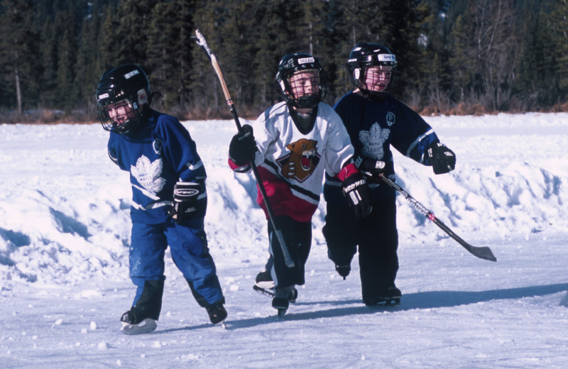 Ice skating near Gingerbread Cabin.