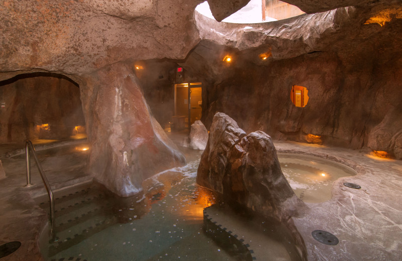 Cave and basin hot pool at The Fox Hotel.