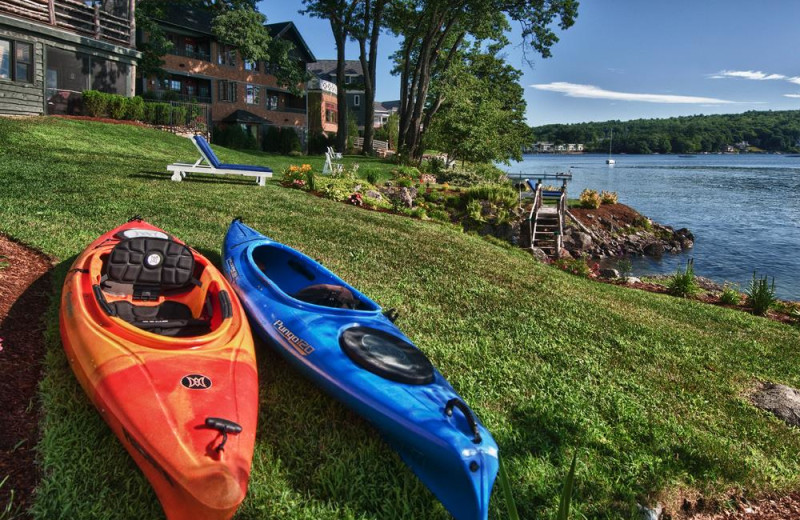 Kayaking at Mill Falls at the Lake.