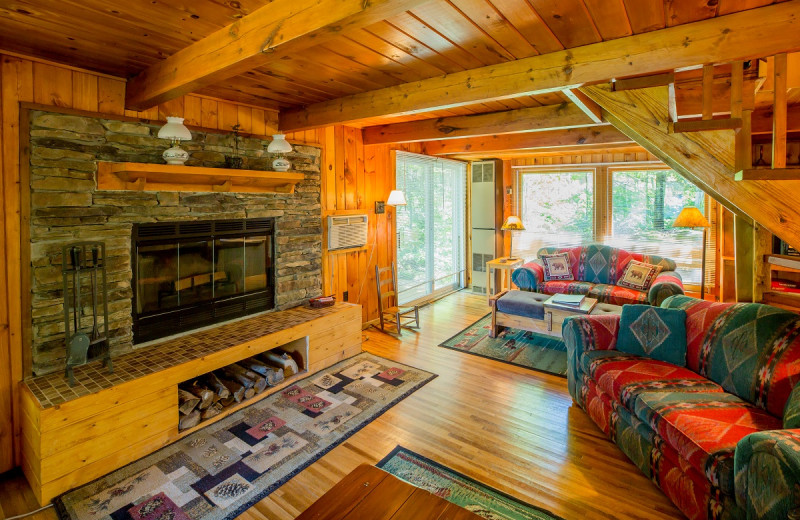 Cabin bedroom at Ludlow's Island Resort.