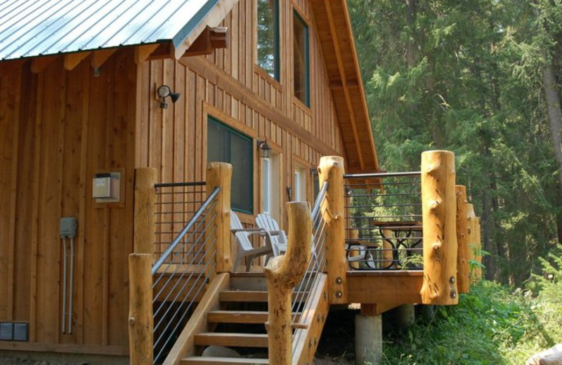 Cabin deck at Timberline Meadows Lodges.