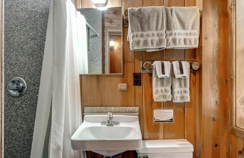 House bathroom at Colorado Bear Creek Cabins.