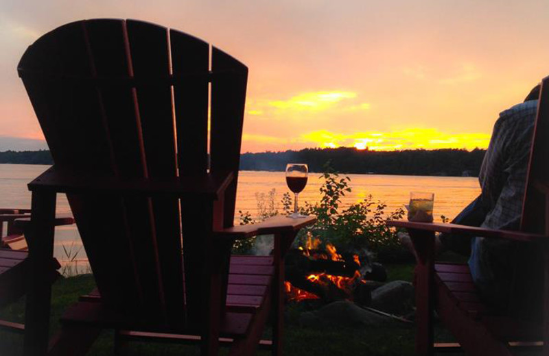 Relaxing by the lake at Chippewa Retreat Resort.