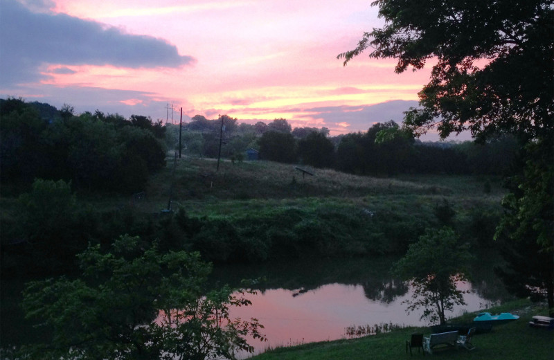 Sunset at Creekside Camp & Cabins.