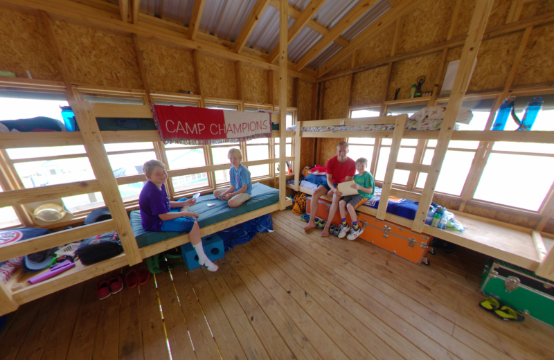 Boys room at Camp Champions on Lake LBJ.