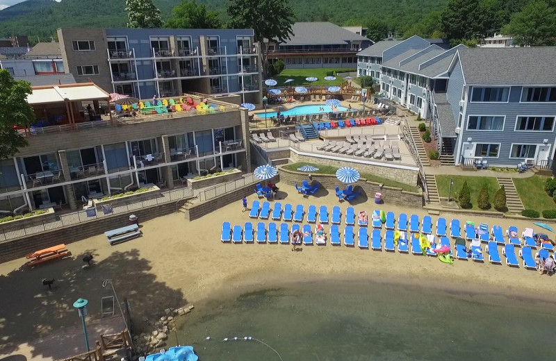 Aerial view of  Surfside on the Lake Hotel & Suites.