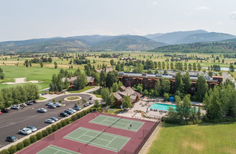 Tennis courts at Teton Springs Lodge.