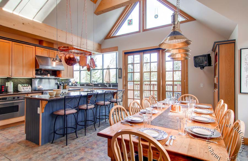 Vacation rental kitchen and dining room at Ski Country Resorts.