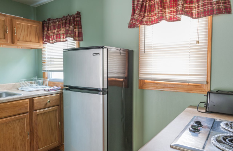 Guest kitchen at Profile Motel and Cottages.