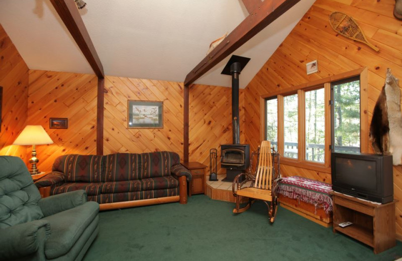 Cabin living room at Glenmore Resort.
