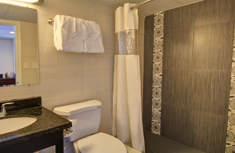 Guest bathroom at WindWater Hotel & Resort.