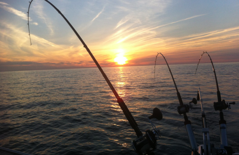 Fishing at Lake Leelanau Narrows Resort.