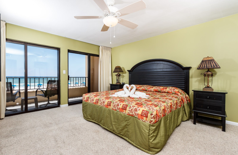 Rental bedroom at Brooks and Shorey Resorts, Inc.