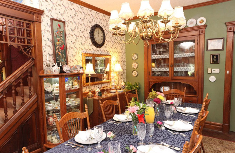 Dining room at Country Victorian Bed and Breakfast.
