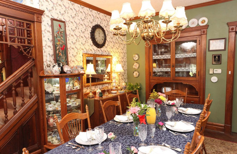 Dining room at Country Victorian Bed and Breakfast.